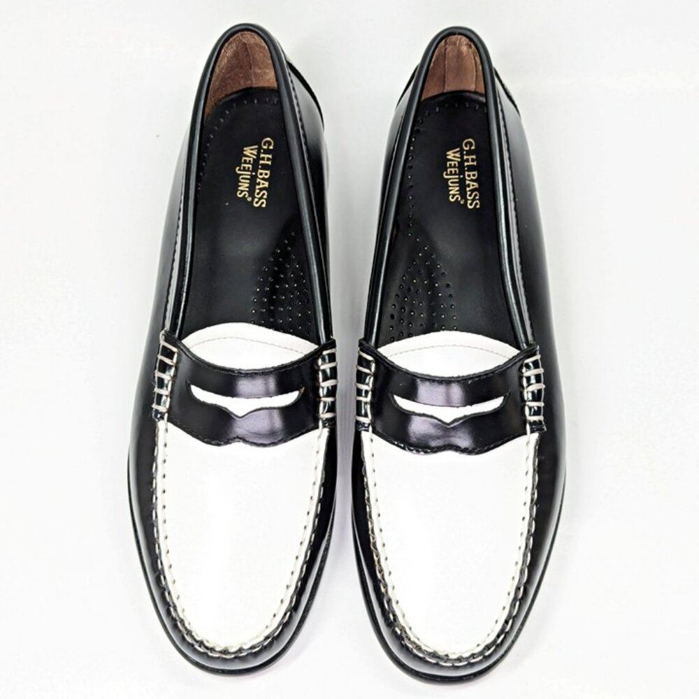 G.H. Bass & Co. Two-Tone Black and White Loafers - Picture 6 of 12